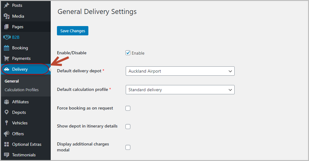 Vehicle Delivery General Configuration Carcloud